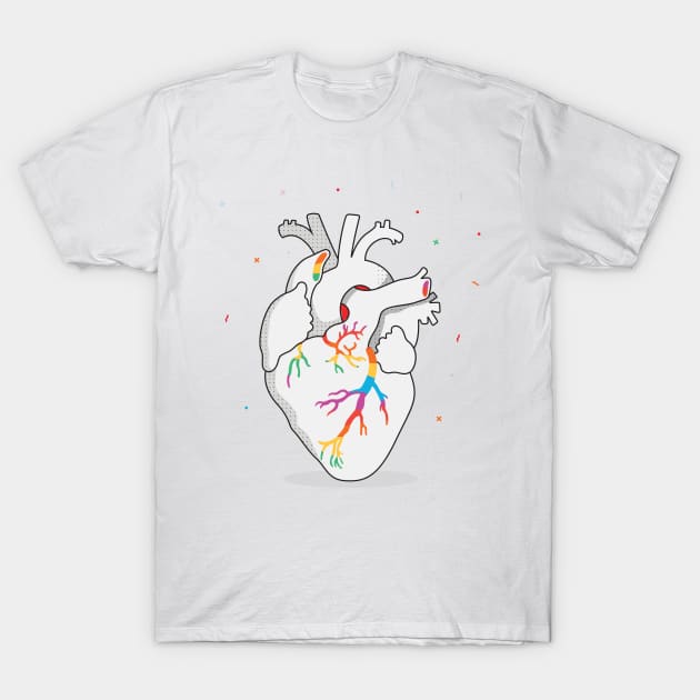 LGBT Couples Design - LGBT Human Heart T-Shirt by Printaha